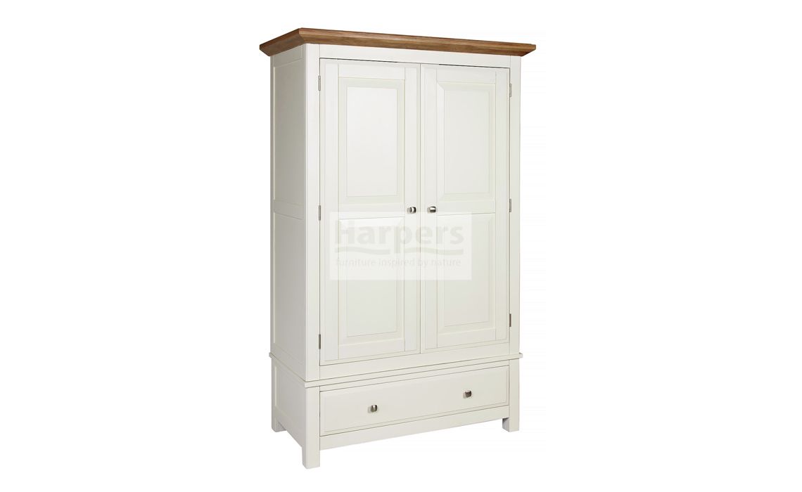 Kent Cream Painted 2 Door Gents Wardrobe With Drawer Painted With