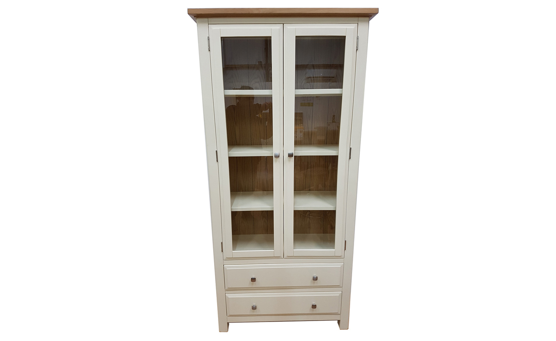 Kent Cream Painted Display Cabinet Painted With Oak Top Beds