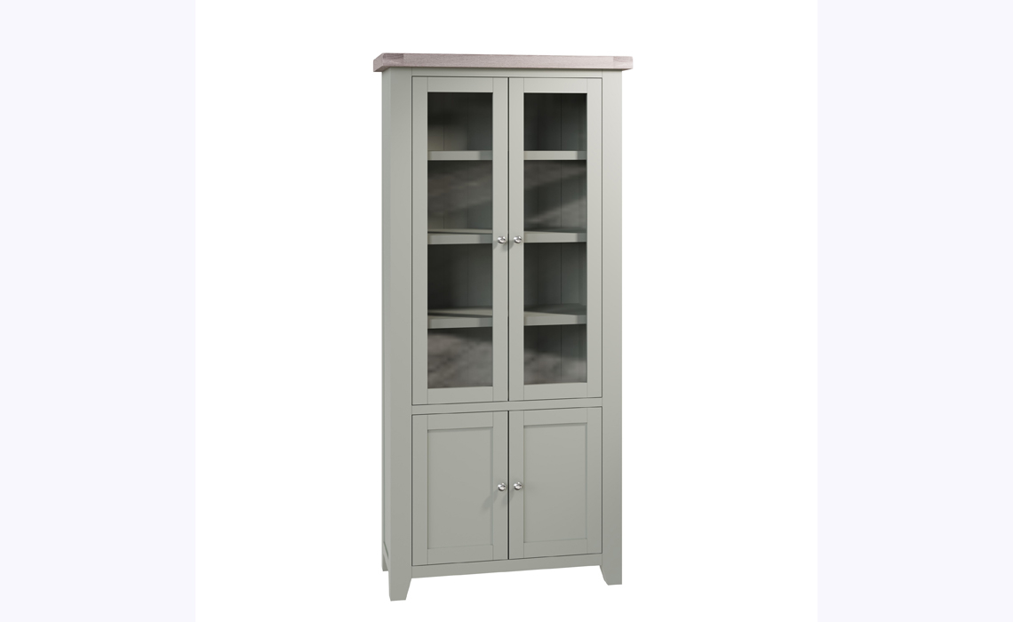 White painted deals oak display cabinets