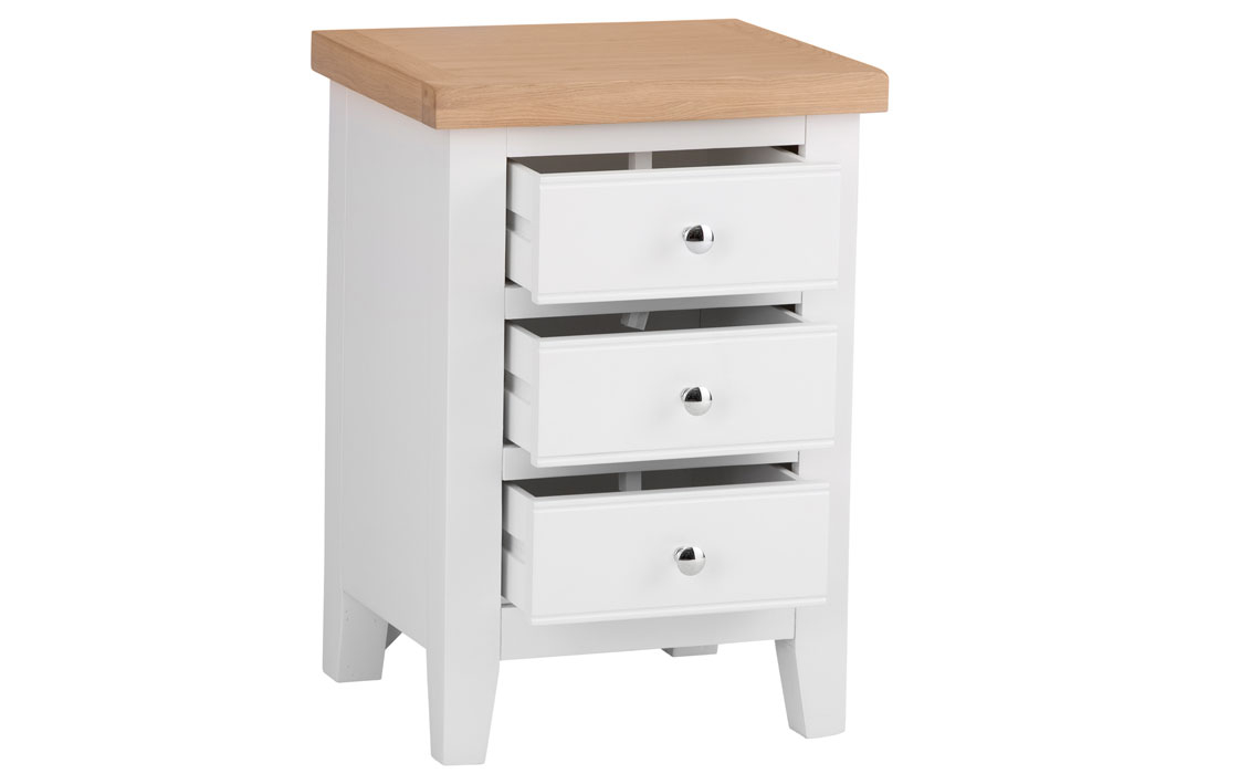 Ashley Painted White 3 Drawer Bedside