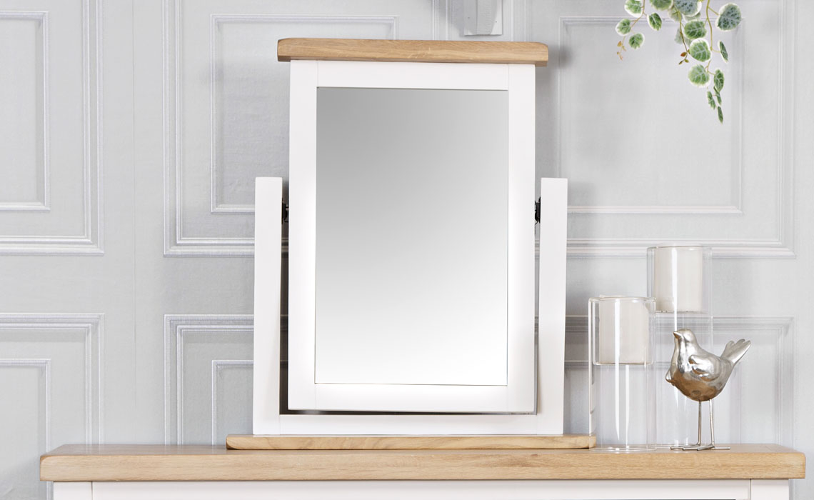 Ashley Painted White Trinket Mirror