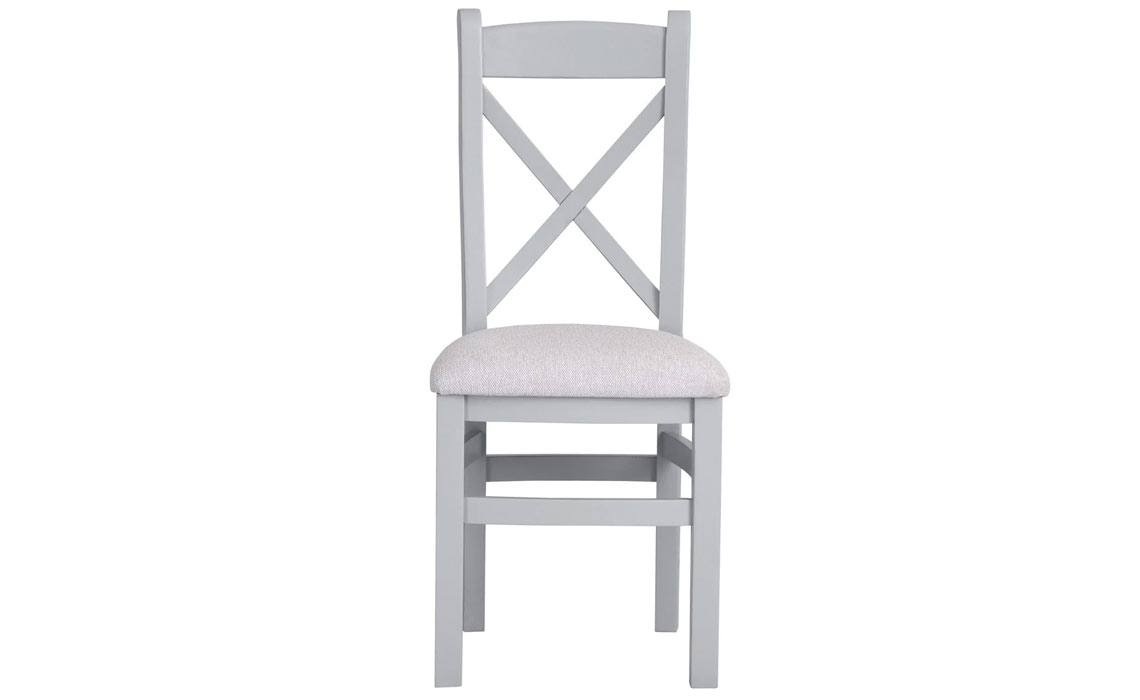 Ashley Painted Grey Cross Back Chair Fabric Seat