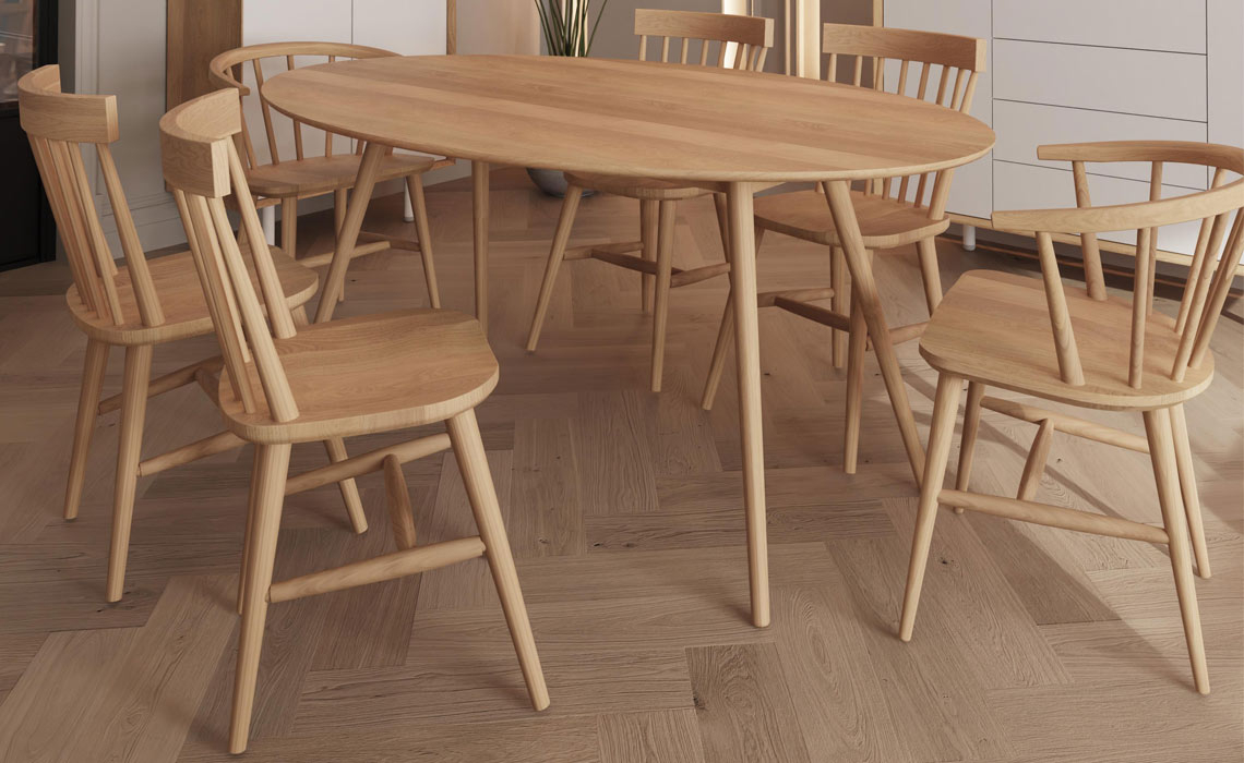 Oxford Solid Oak 180cm Oval Dining Table