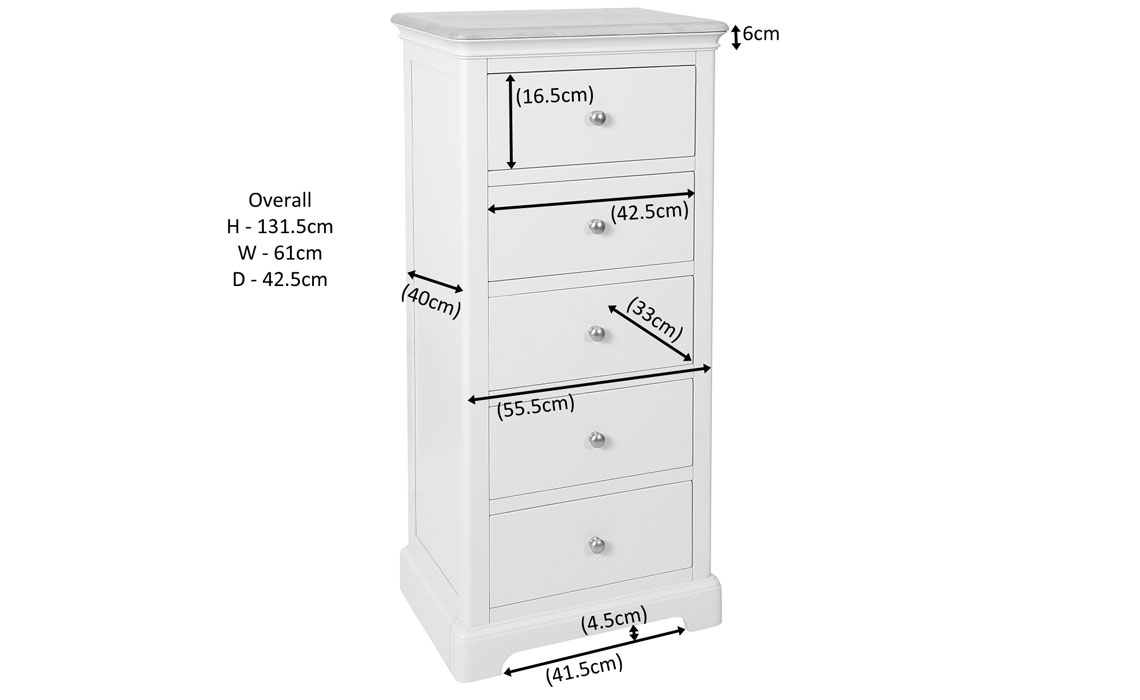 Melford Painted 5 Drawer Wellington