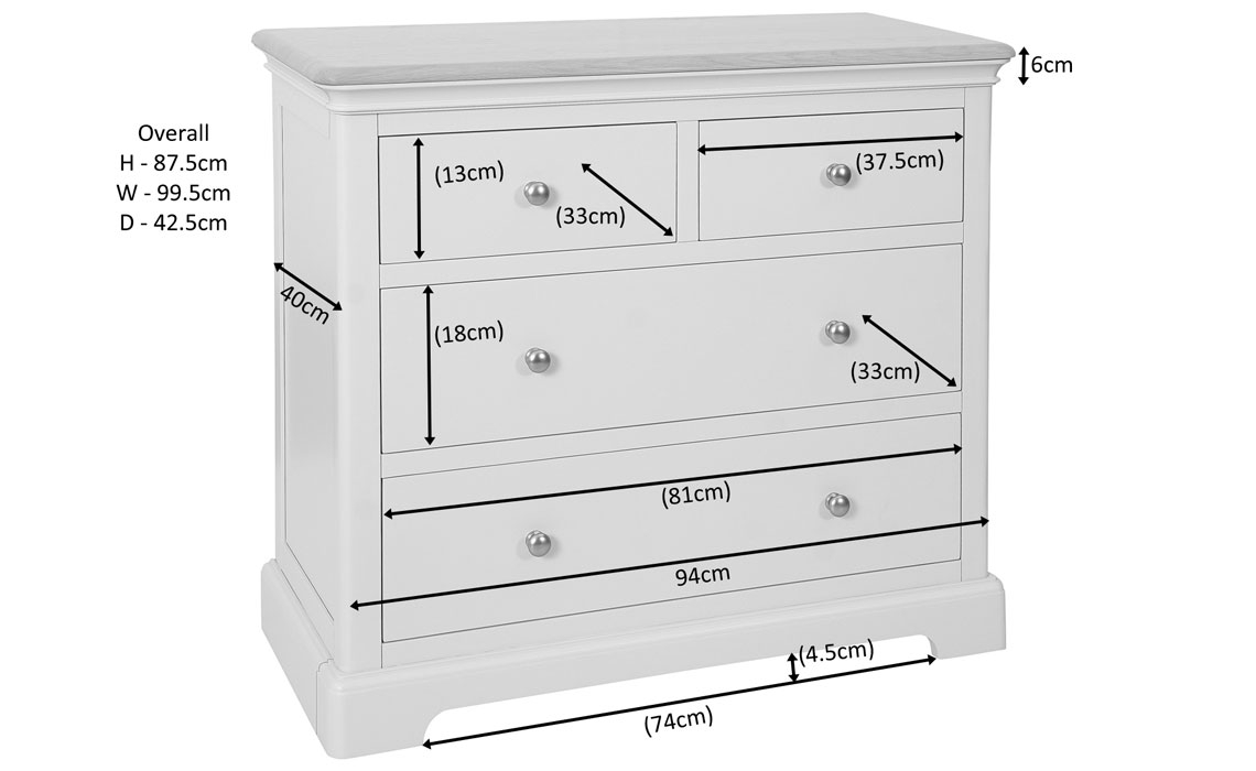 Melford Painted 2 Over 2 Chest Of Drawers 