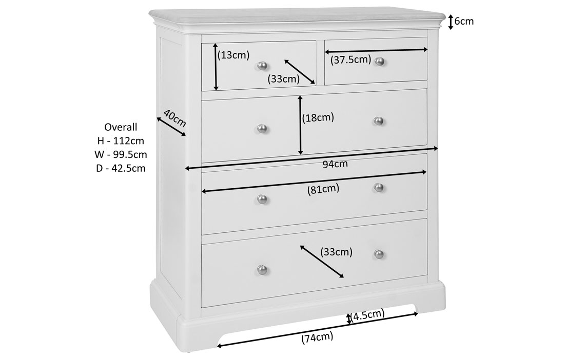 Melford Painted 2 Over 3 Chest Of Drawers