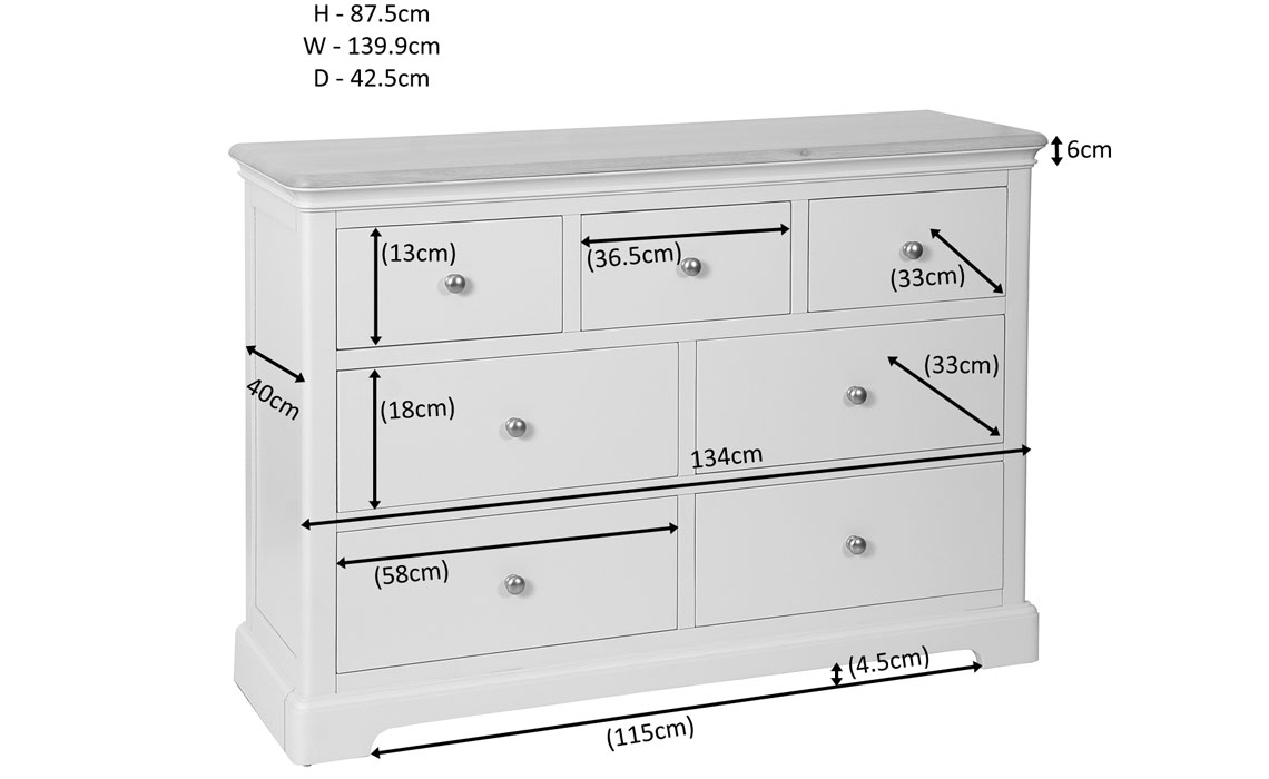 Melford Painted 3 Over 4 Chest Of Drawers