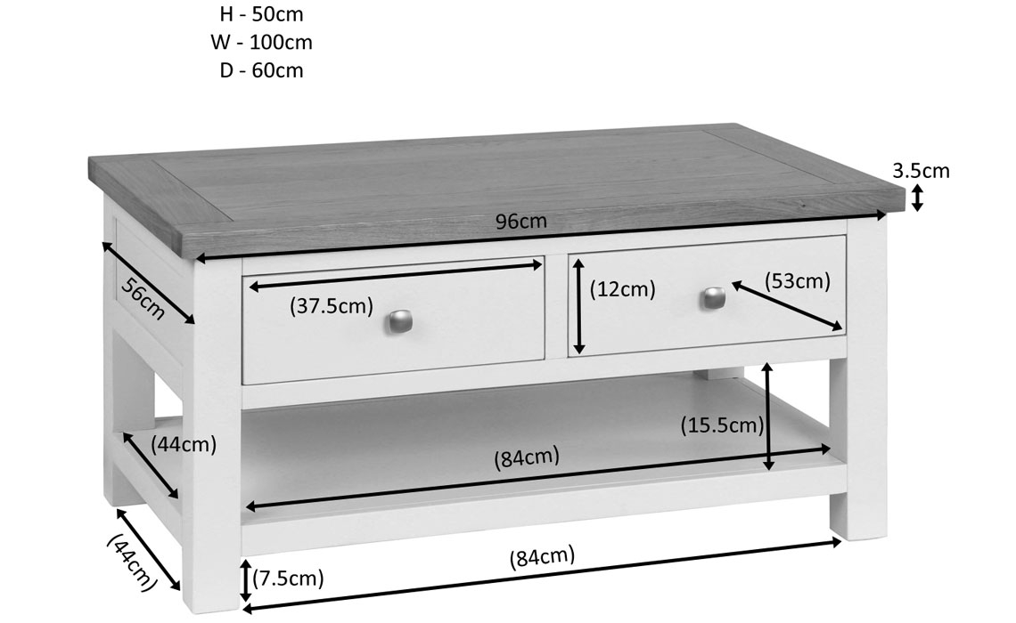 Lavenham Painted 2 Drawer Coffee Table