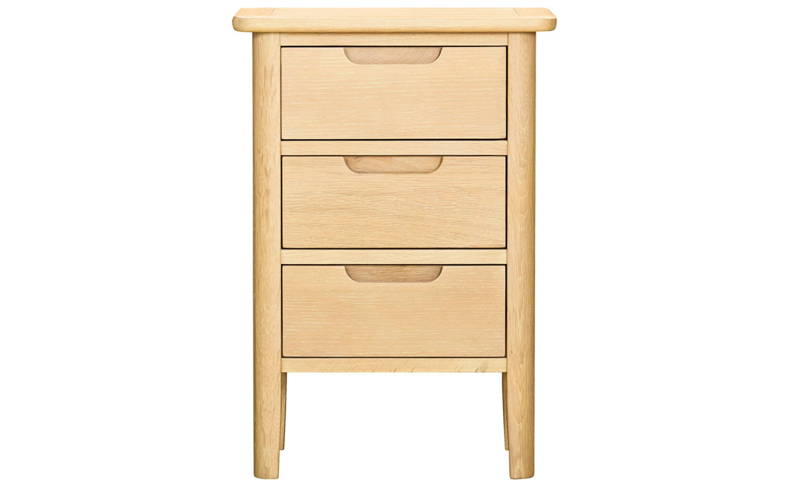 Birka Whitewash Oak 3 Drawer Bedside