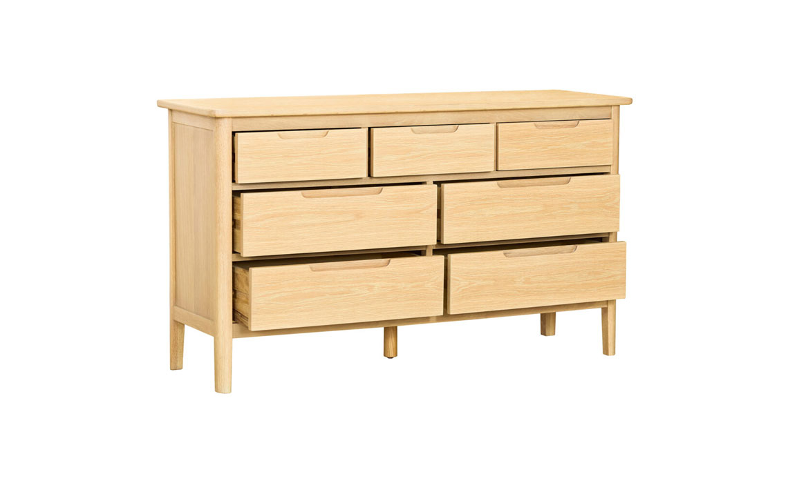 Birka Oak 3 over 4 Drawer Chest