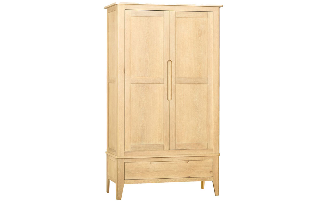 Birka Oak Double Wardrobe With Drawer