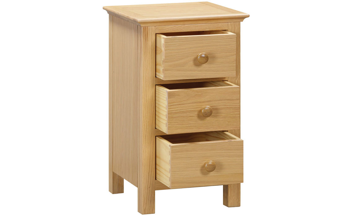 Morland Oak 3 Drawer Bedside