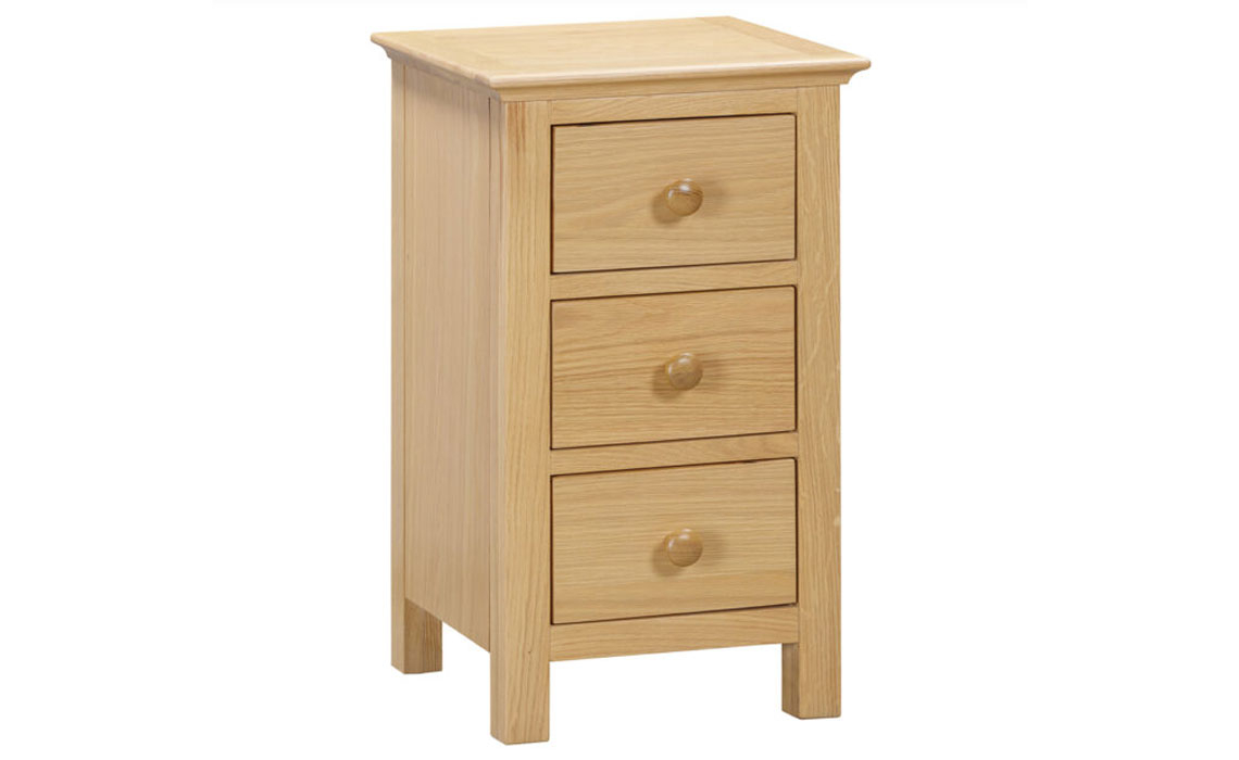 Morland Oak 3 Drawer Bedside