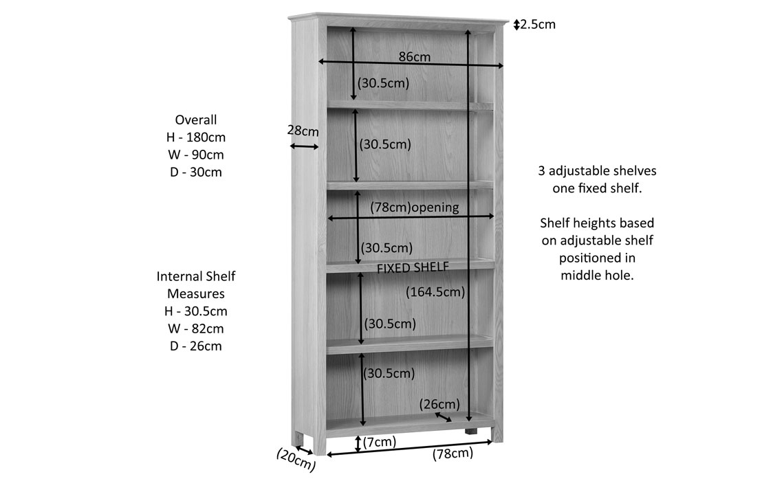 Morland Oak Tall Bookcase