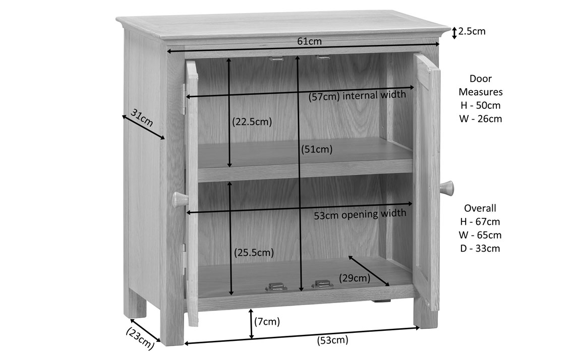 Morland Oak 2 Door Cabinet