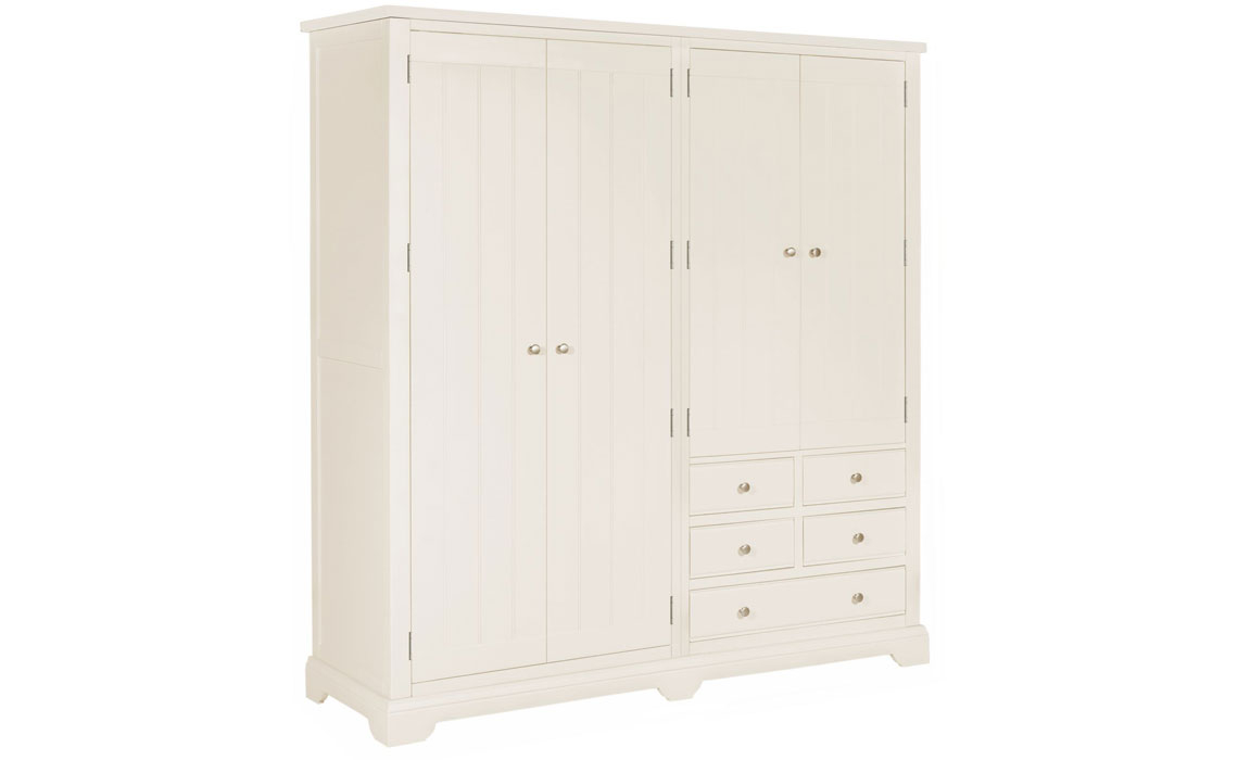 Portland White 4 Door Wardrobe