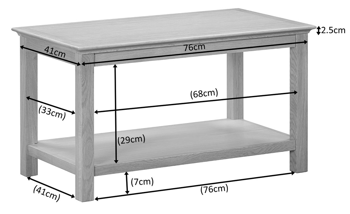 Morland Oak Coffee Table With Shelf