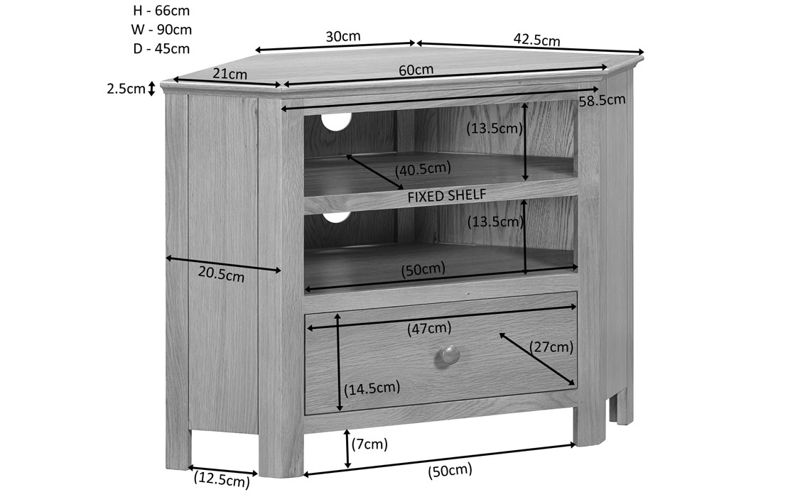 Morland Oak Corner TV Unit