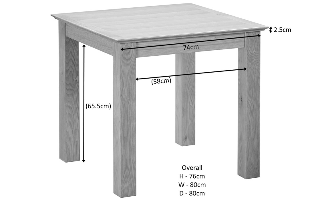 Morland Oak 80cm Fixed Top Table