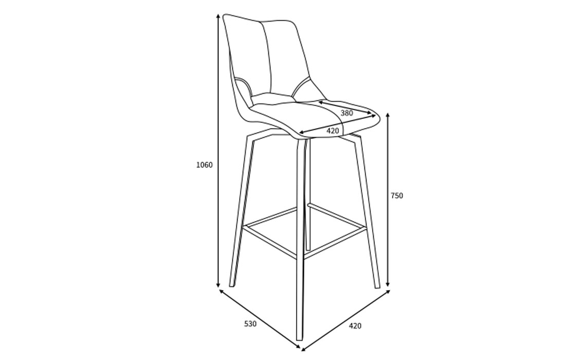 Pandora Swivel Leather Effect Bar Stool - Yellow 