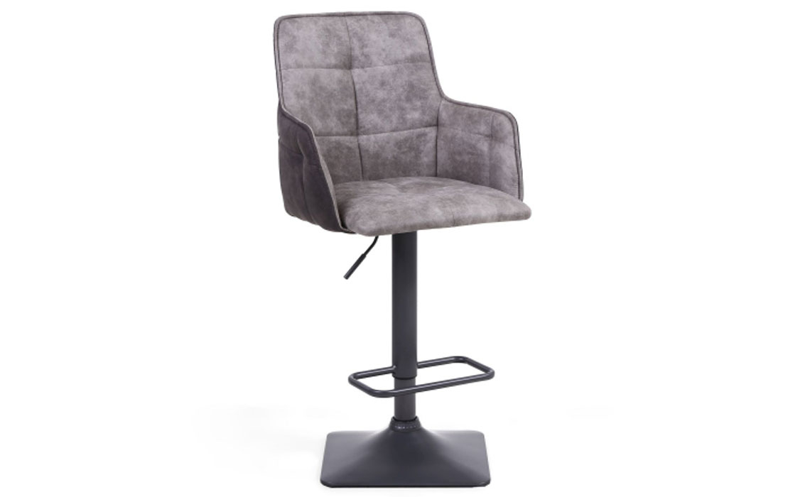 Monaco Suede Effect Light Grey Bar Stool