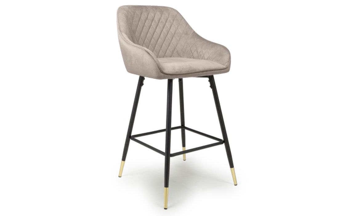 Mateo Brushed Velvet Mink Bar Stool