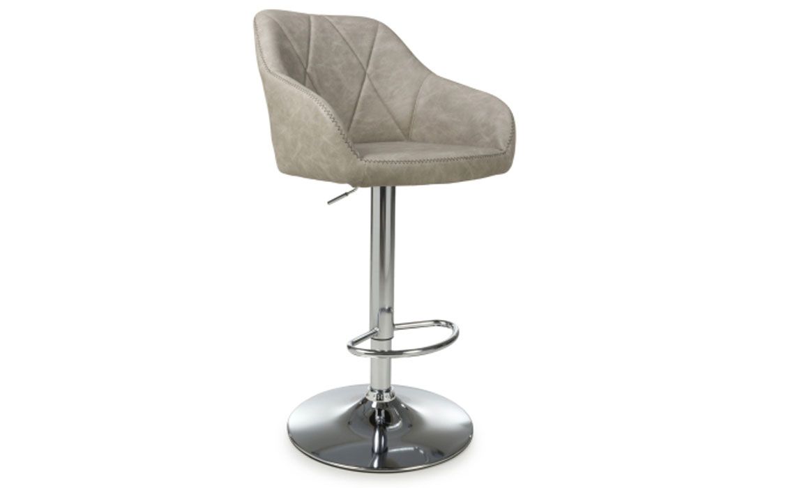 Cannes Leather Effect Bar Stool - Mink