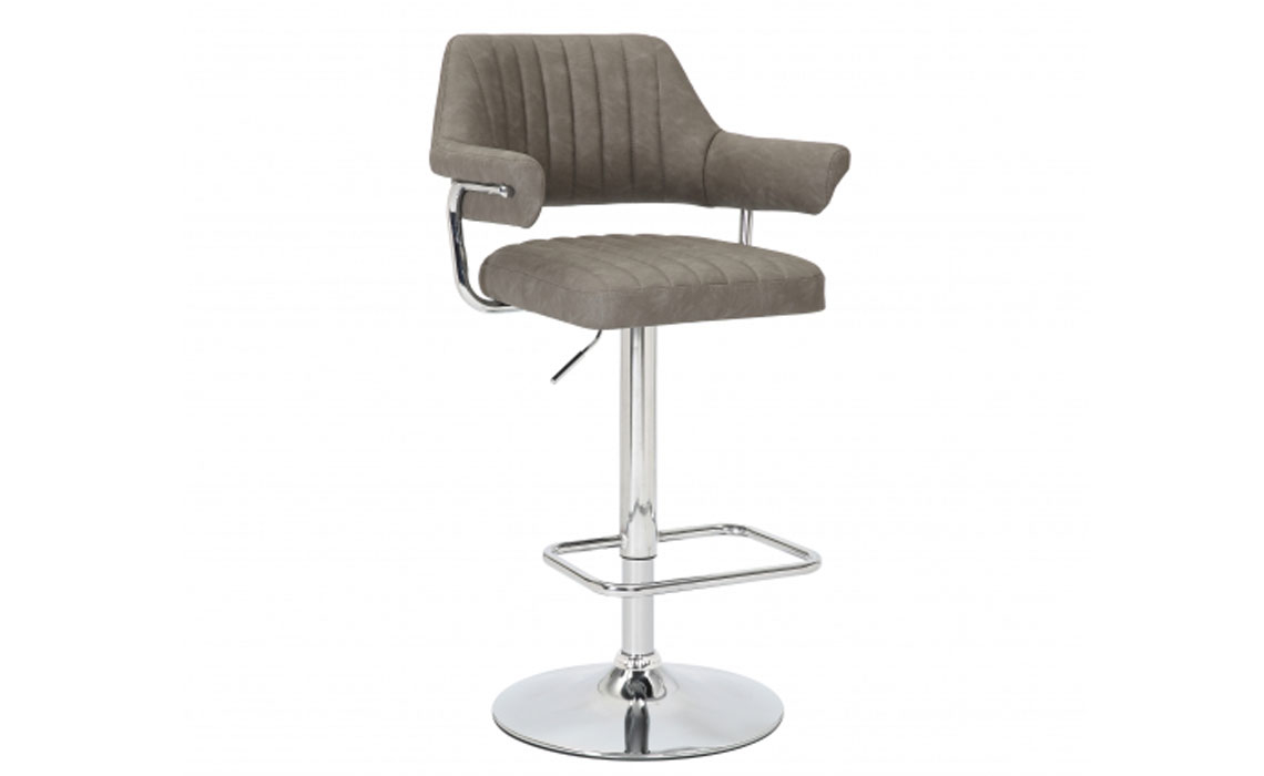 Cortex Leather Effect Bar Stool - Charcoal