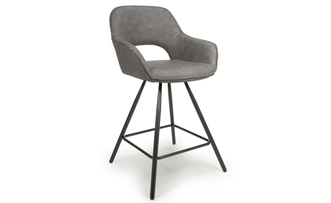 Alivio Leather Effect Bar Chair - Charcoal