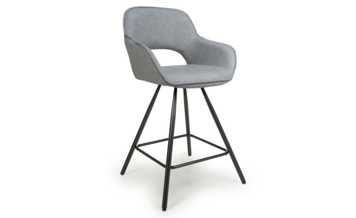 Alivio Leather Effect Bar Chair - Light Grey