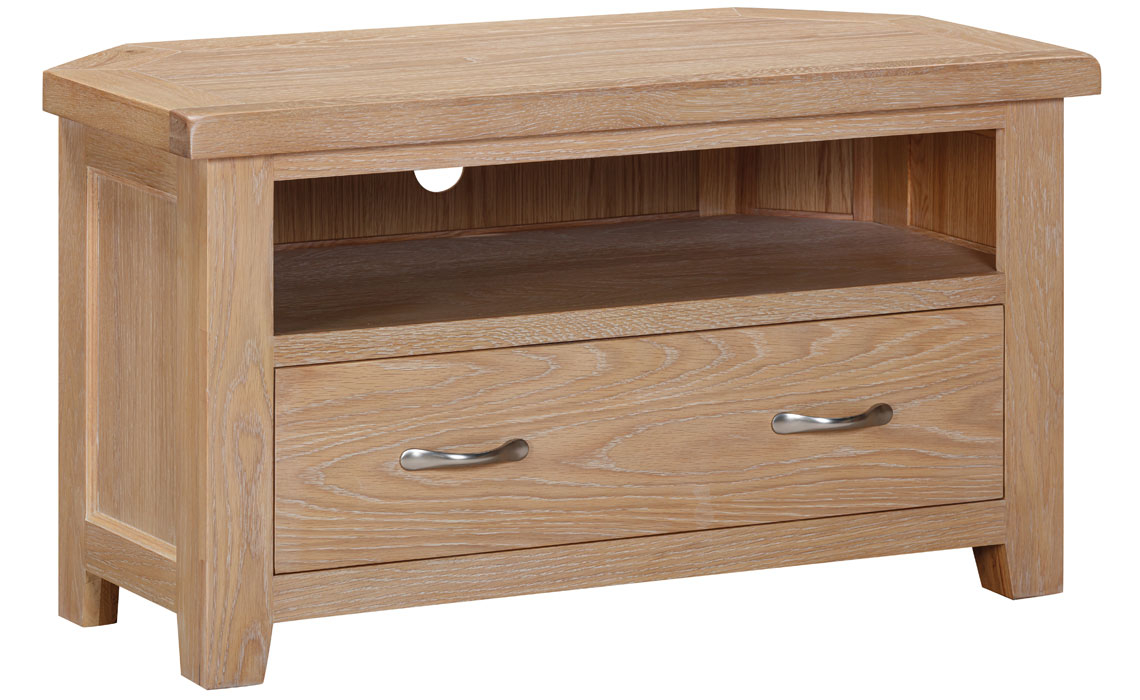 Berkley Whitewash Oak Corner TV Unit