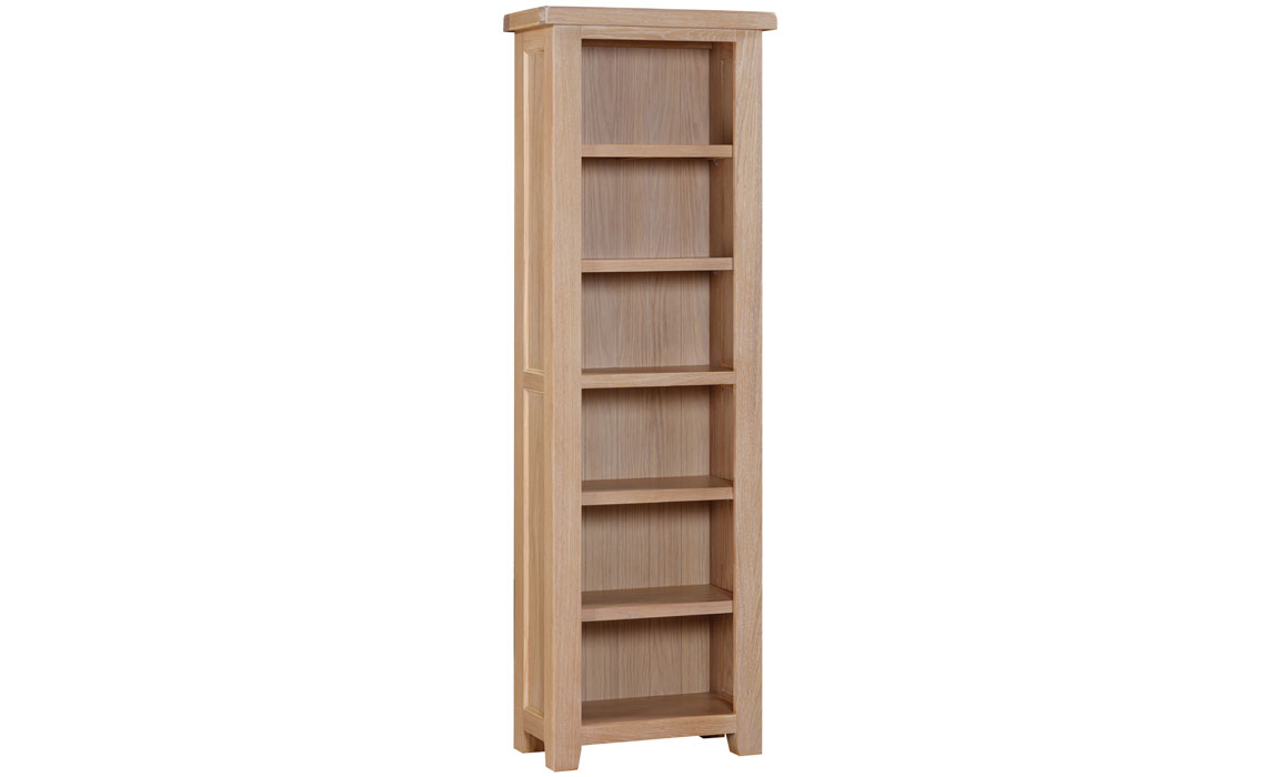 Berkley Whitewash Oak Tall Narrow Bookcase