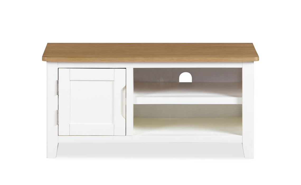 Olsen White Painted Oak 2 Door Tv Unit