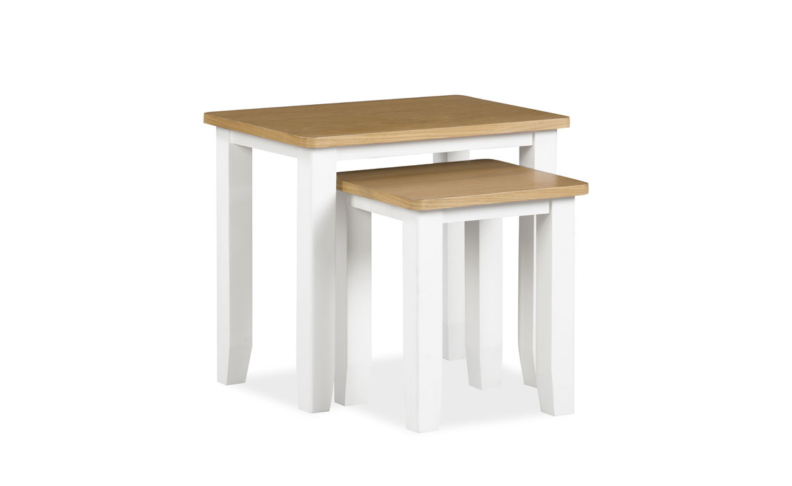 Olsen White Painted Oak Nest Of 2 Tables