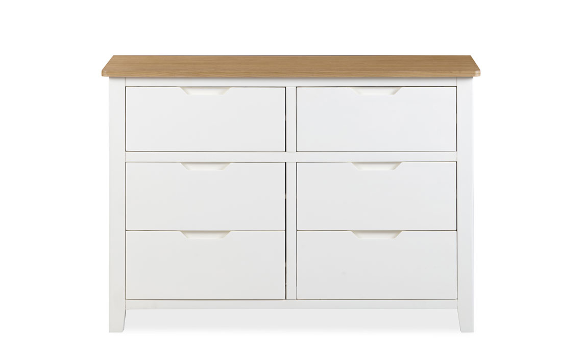 Olsen White Painted Oak 6 Drawer Chest