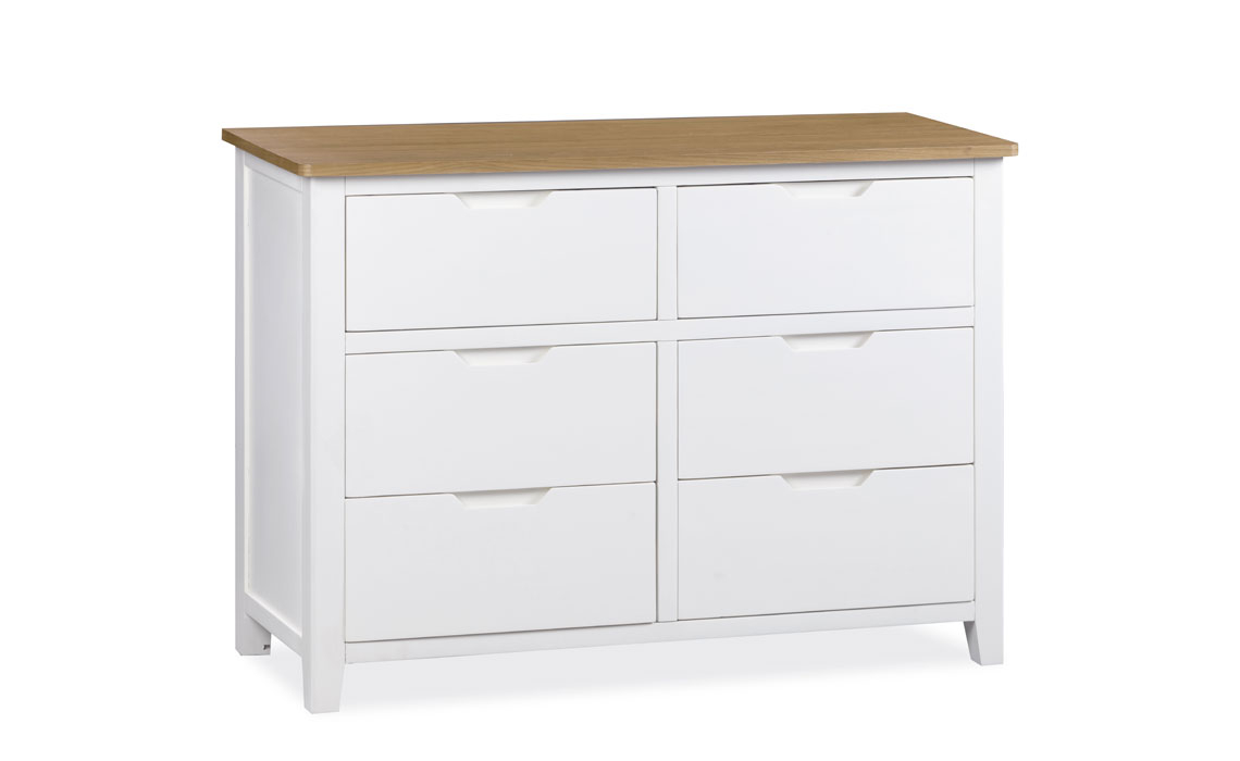 Olsen White Painted Oak 6 Drawer Chest