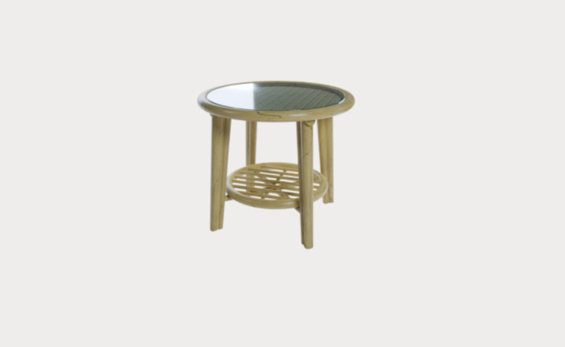 Dingley 50cm Top Glass Round Side Table