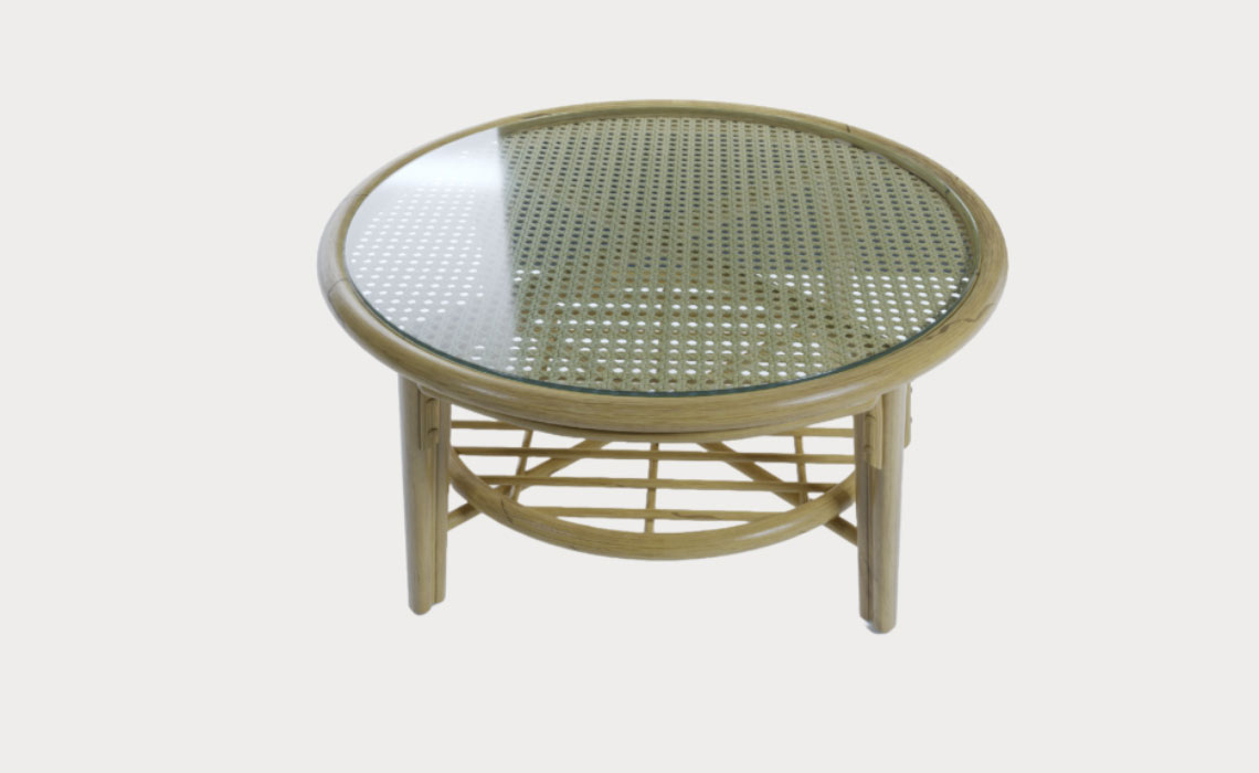 Dingley 80cm Top Glass Round Coffee Table