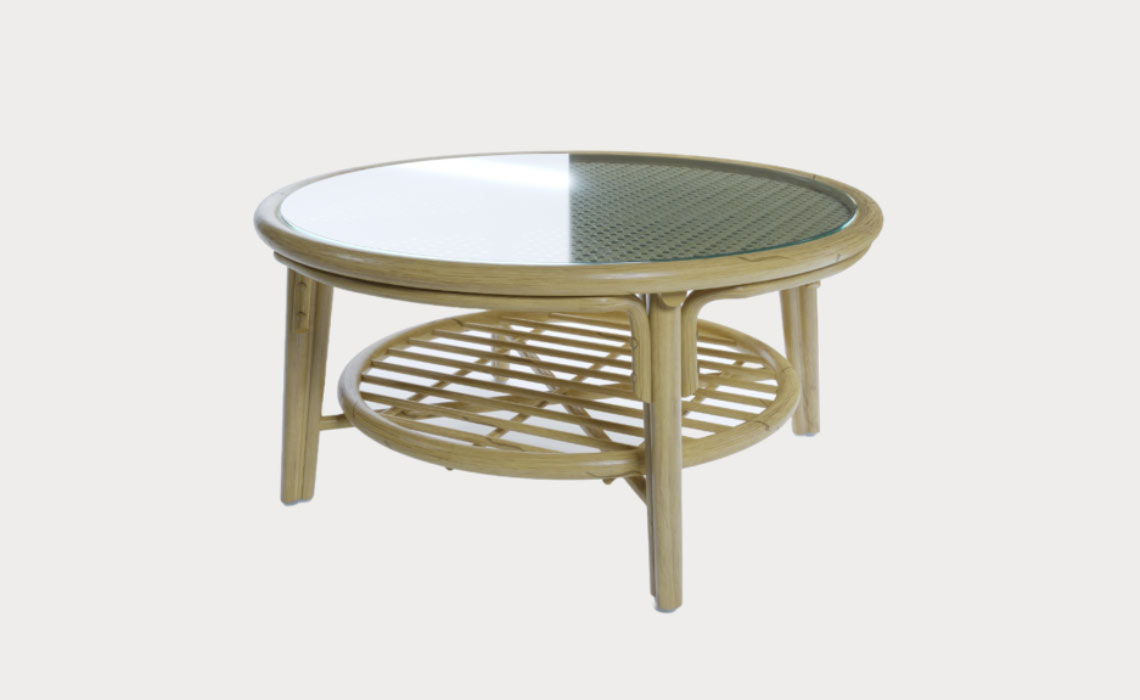 Dingley 80cm Top Glass Round Coffee Table