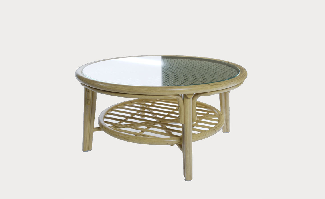 Dingley 80cm Top Glass Round Coffee Table