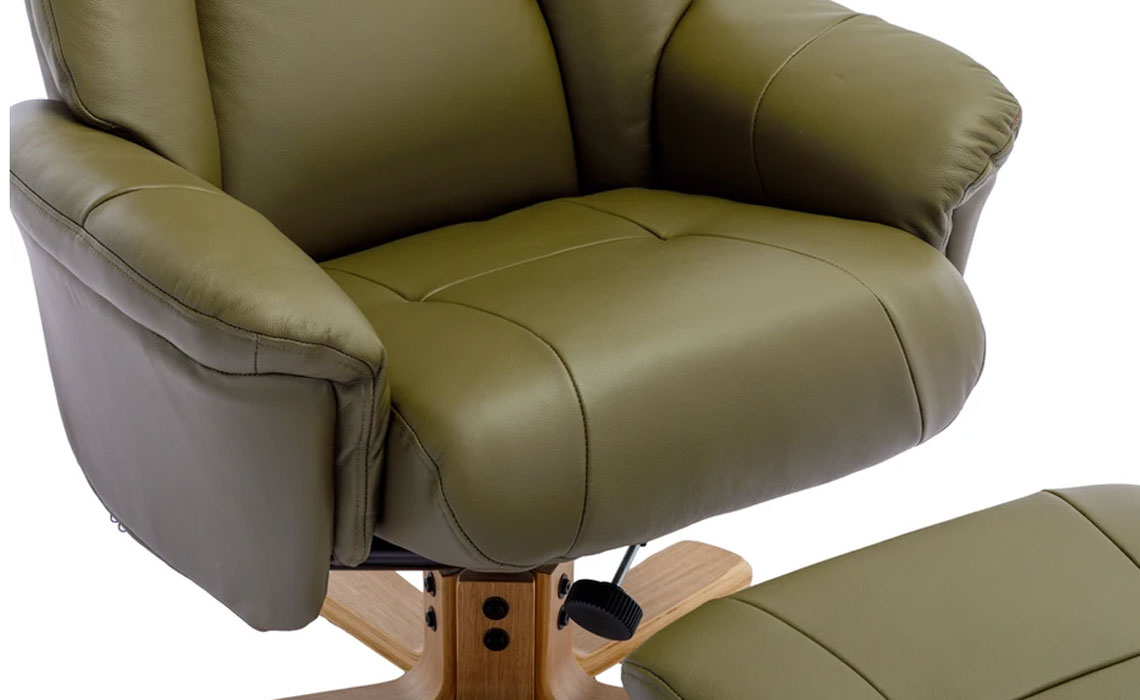 Hawaii Swivel Recliner & Footstool - Leather Or Fabric