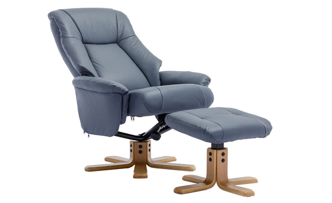 Hawaii Swivel Recliner & Footstool - Leather Or Fabric