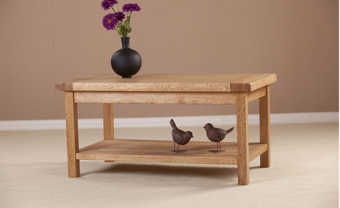 Framlingham Solid Oak Coffee Table With Shelf