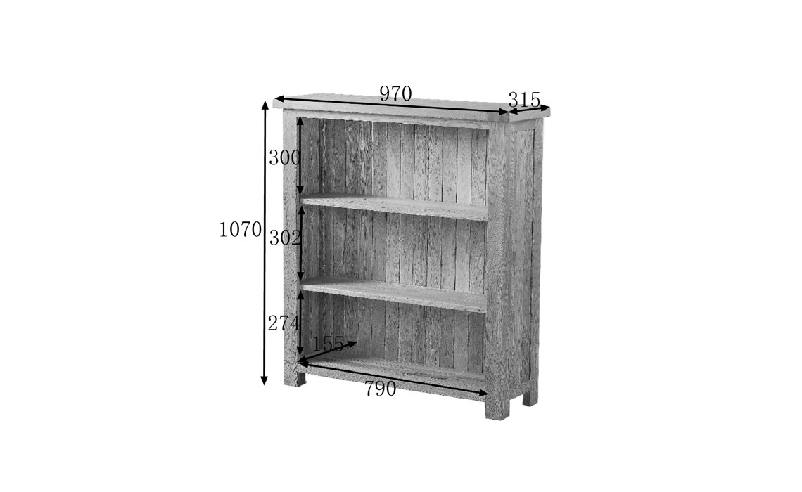 Framlingham Solid Oak 3ft Wide Bookcase