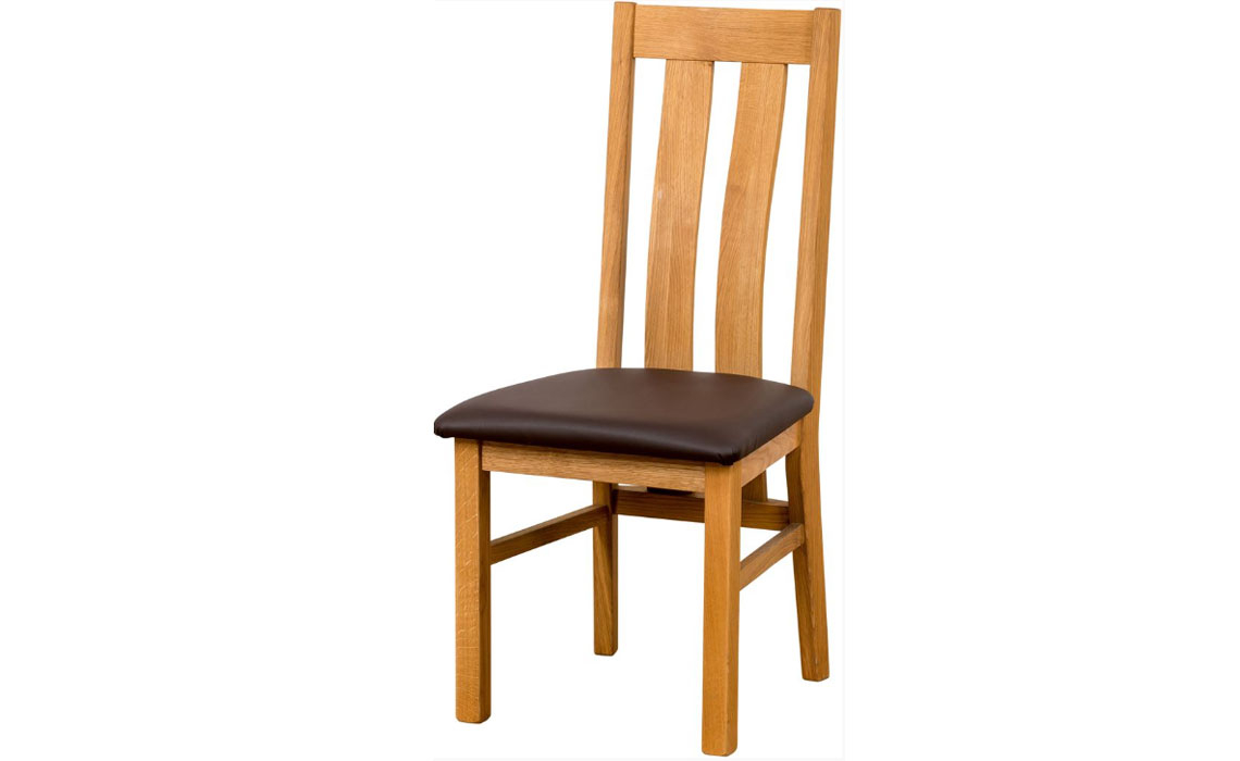 Framlingham Solid Oak Twin Slatted Dining Chair Oiled