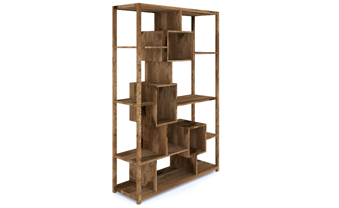 Bali Solid Mango Geometric Bookcase