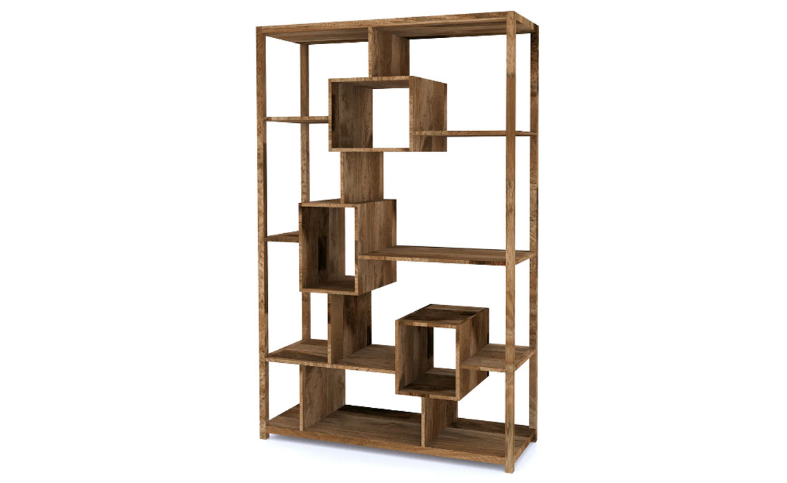 Bali Solid Mango Geometric Bookcase