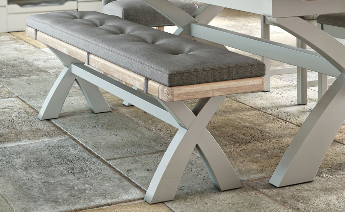 Clovelly Stone Grey Cross Bench 200cm