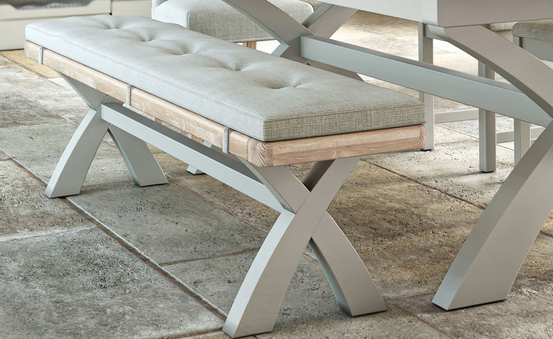 Clovelly Stone Grey Cross Bench 200cm