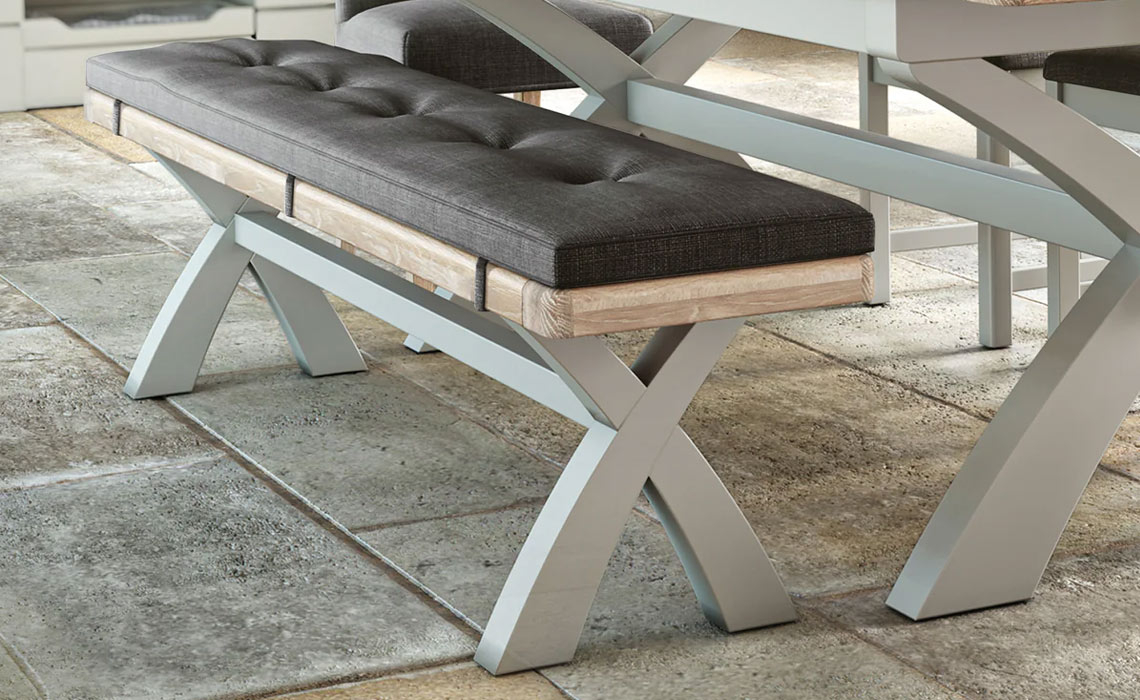 Clovelly Stone Grey Cross Bench 200cm